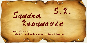 Sandra Kopunović vizit kartica